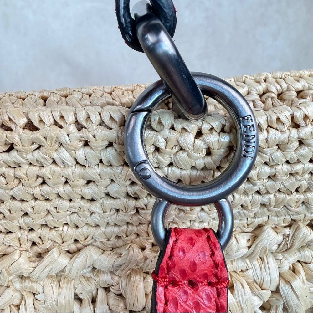 Fendi Peekaboo XL Python and Raffia Bag Rare - Picture 7 of 17
